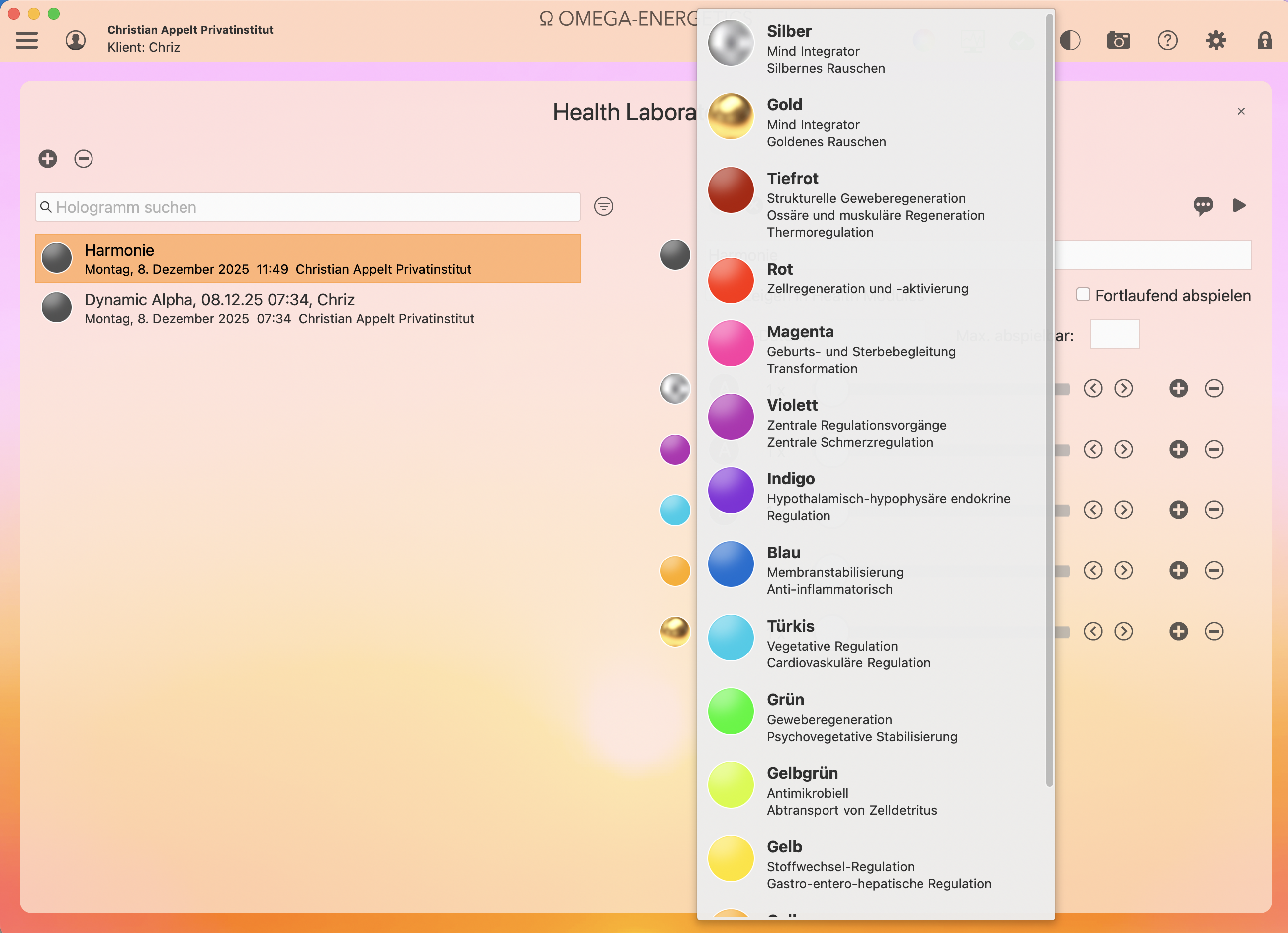 E - Update Health-Laboratory-Modul für Personal- und Family-Version